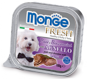 Dog Fresh Pate and Chunkies with Lamb, паштет для собак с Ягненком / Monge (Италия)