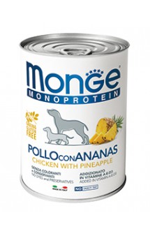 Dog Monoproteico Fruits Chicken, Rice and Pineapple, паштет для собак из Курицы с Рисом и Ананасом / Monge (Италия)