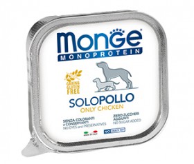Dog Monoproteico Solo only Chicken,паштет для собак из Курицы / Monge (Италия)