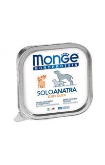 Dog Monoproteico Solo only Duck, паштет для собак из Утки / Monge (Италия)