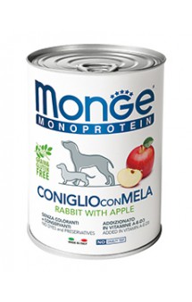 Dog Monoproteico Fruits Rabbit, Rice and Apple, паштет для собак из Кролика с Рисом и Яблоком / Monge (Италия)