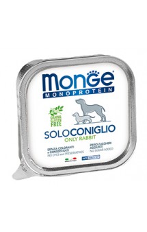 Dog Monoproteico Solo only Rabbit, паштет для собак из Кролика / Monge (Италия)