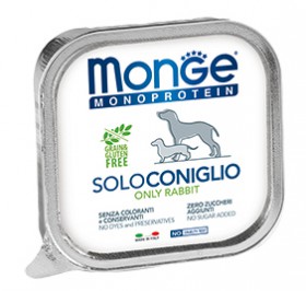 Dog Monoproteico Solo only Rabbit, паштет для собак из Кролика / Monge (Италия)