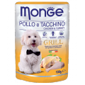 Dog Grill Pouch Chunkies with Chicken and Turkey, паучи для собак с Курицей и Индейкой / Monge (Италия)