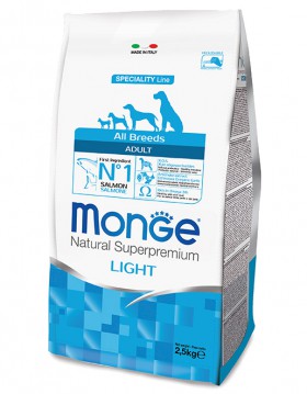 Monge Dog Speciality Adult Light Salmon and Rice, низкокалорийный корм для собак Лосось с Рисом / Monge (Италия)