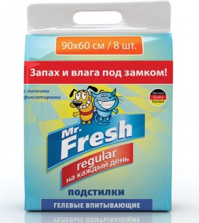 Подстилки гелевые впитывающие, на липучках / Mr.Fresh (Россия)
