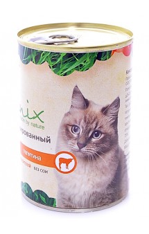 Корм консервированный для кошек с Телятиной / Organix (Россия)