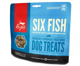 ORIJEN Six Fish dog treats, лакомство для собак 6 рыб / Champion Freeze Dry (Канада)