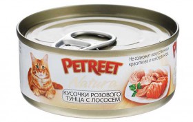 Petreet Natura, Куриная грудка с тунцом, консервы для кошек / Petreet (Таиланд)