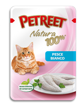 Petreet Natura Pesce Bianco Белая рыба, паучи для кошек / Petreet (Таиланд)