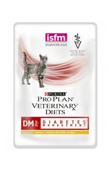 Veterinary Diets DM St/Ox Chicken Влажный корм для кошек при диабете, Курица в соусе / Purina Pro Plan (Италия,Франция)