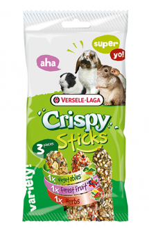 Crispy Tripl Mix, палочки с овощами, ягодами и травами для травоядных грызунов / Versele-Laga (Бельгия)