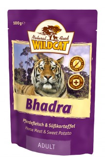 WildCat Bhadra, Бхадра, паучи для кошек, Конина и батат / Wolfsblut (Германия)