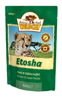 WildCat Etosha, Этоша, паучи для кошек, Курица и батат / Wolfsblut (Германия)
