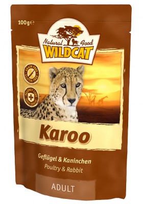 WildCat Karoo, Кару, паучи для кошек, Птица, Кролик и батат / Wolfsblut (Германия)