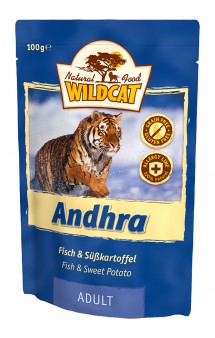 WildCat Andhra, Андхра, паучи для кошек, Рыба и батат / Wolfsblut (Германия)