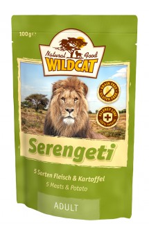 WildCat Serengeti, Серенгети, паучи для кошек, 5 видов мяса и батат / Wolfsblut (Германия)