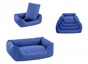 Лежак прямоугольный с подушкой, синий / Yami-Yami (Россия)
