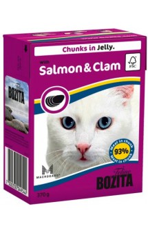 Bozita Chunks in Jelly with Salmon & Clam / BOZITA (Швеция)