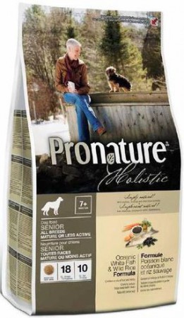 Pronature Holistic Dog Oceanic White Fish and Wild Rice, облегченный корм для собак с Рыбой и Рисом / Pronature (Канада)