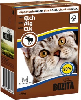 Bozita Chunks in Jelly with Elk, влажный корм для кошек с Лосятиной / BOZITA (Швеция)