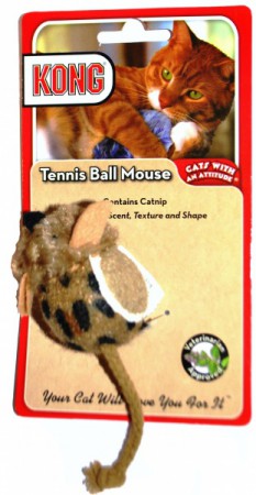 Игрушка для кошек Мышь с теннисным мячом / KONG (США)