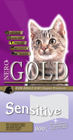 Cat Adult Sensitive,корм с Ягненком для чувствительных кошек / Nero Gold (Нидерланды)